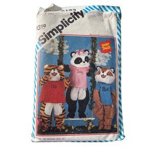 80s Simplicity 6193 Sewing Pattern Size Small 3-4 Boys Girls Animal Costumes CUT